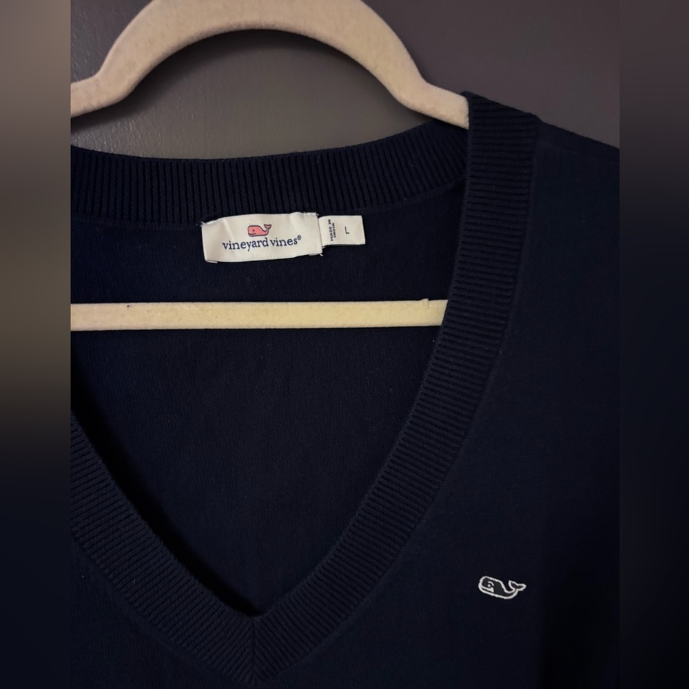Vineyard Vines Deep Blue V-Neck Sweater - Picture 3 of 3